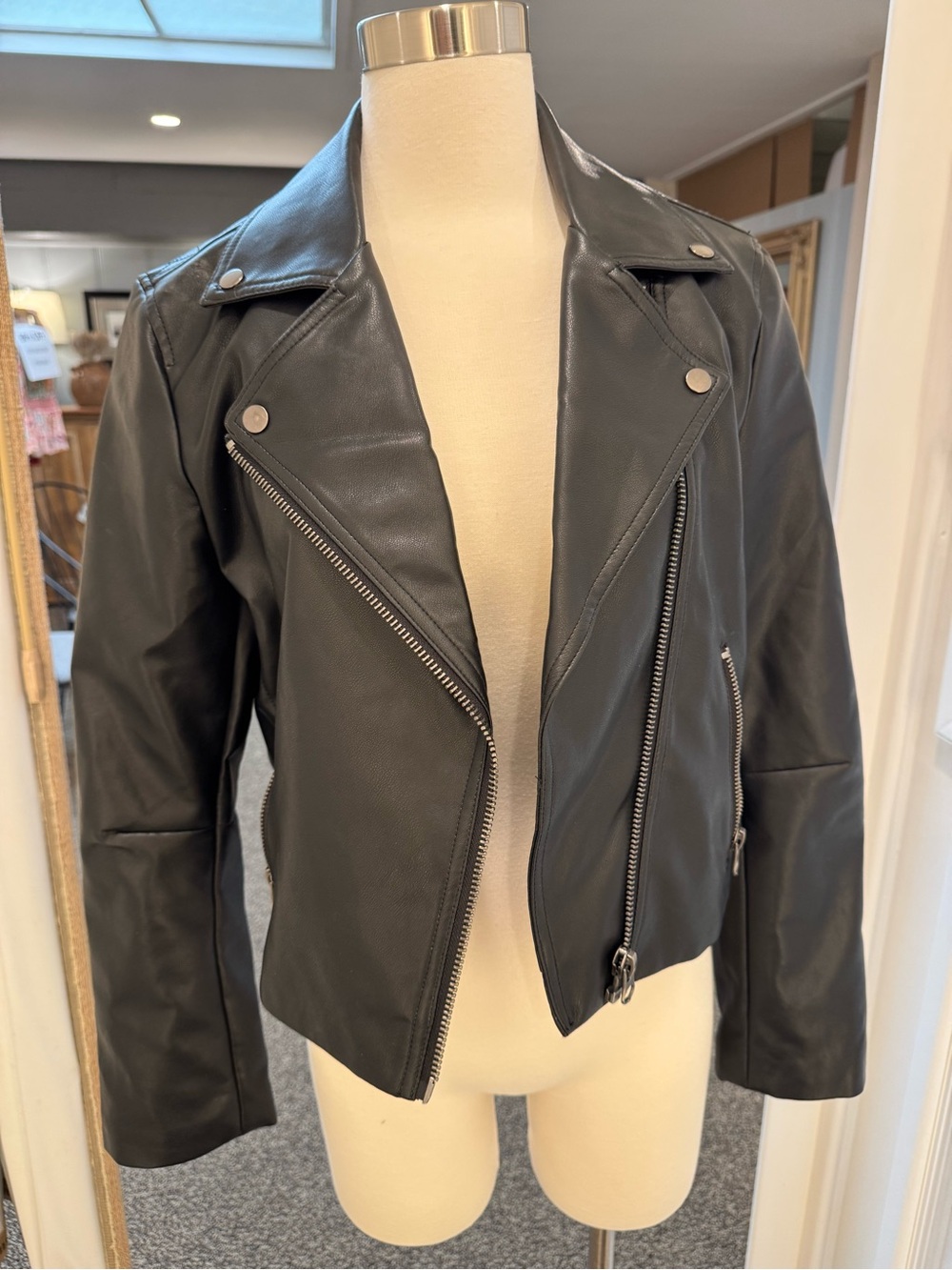 Gentle Fawn Classic Black Leather Moto Jacket - Women